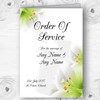 Subtle White Lily Flower Personalised Wedding Double Cover Order Of Service