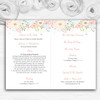 Coral Peach & Blue Watercolour Floral Header Wedding Cover Order Of Service