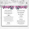 Watercolour Black & Dusty Pink Floral Header Wedding Cover Order Of Service