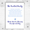 Blue & White Watercolour Floral Wedding Double Sided Cover Order Of Service