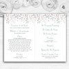 Coral & Blue Autumn Watercolour Wedding Double Sided Cover Order Of Service