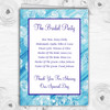 Pale Baby Blue Crystals Pretty Wedding Double Sided Cover Order Of Service