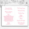 Pink Pretty Roses Personalised Wedding Double Sided Cover Order Of Service