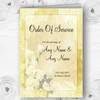 Yellow Cream Lace Personalised Wedding Double Sided Cover Order Of Service