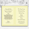 Yellow Cream Lace Personalised Wedding Double Sided Cover Order Of Service
