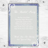 Rustic Blue Lace Personalised Wedding Double Sided Cover Order Of Service