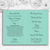 Aqua Turquoise Personalised Wedding Double Sided Cover Order Of Service