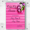 Pink Tulips Personalised Wedding Double Sided Cover Order Of Service