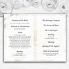 White Rose Personalised Wedding Double Sided Cover Order Of Service