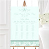 Pretty Mint Green & Sage Floral Diamante Personalised Wedding Seating Table Plan