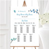 Blue & Green Cherry Blossom Watercolour Personalised Wedding Seating Table Plan