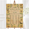 Sunflowers Vintage Shabby Chic Postcard Personalised Wedding Seating Table Plan