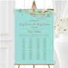 Vintage Shabby Chic Birdcage Turquoise Personalised Wedding Seating Table Plan