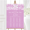 Vintage Dusky Pink Rose Burlap & Lace Personalised Wedding Seating Table Plan