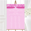 Dusty Pale Baby Rose Pink Floral Damask Diamante Wedding Seating Table Plan