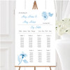 Beautiful Powder Baby Blue Watercolour Flowers Wedding Seating Table Plan