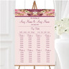 Absolutely Beautiful Pink Flowers Personalised Wedding Seating Table Plan