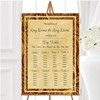 Vintage Brown Gold Postcard Style Personalised Wedding Seating Table Plan