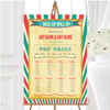 Vintage Carnival Old Style Circus Personalised Wedding Seating Table Plan