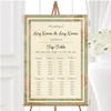 Vintage Sage Green Postcard Style Personalised Wedding Seating Table Plan