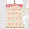 Blue And Coral Pink Floral Shabby Chic Chintz Wedding Seating Table Plan