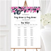 Watercolour Black & Dusty Pink Floral Header Wedding Seating Table Plan