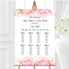 Gorgeous Pastel Pink Wet Roses Personalised Wedding Seating Table Plan