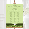 Olive Green Vintage Floral Damask Diamante Wedding Seating Table Plan