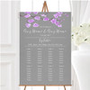 Rustic Vintage Dark Grey & Purple Blossom Wedding Seating Table Plan