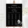 Beautiful Black White Flower Personalised Wedding Seating Table Plan