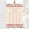 Pretty Pastel Floral Vintage Personalised Wedding Seating Table Plan