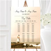 Romantic Couple On The Beach Personalised Wedding Seating Table Plan