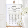 White Rose And Romantic Lace Personalised Wedding Seating Table Plan