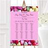 Colourful Cute Love Hearts Personalised Wedding Seating Table Plan