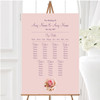 Pink Lilac Flower In Hand Personalised Wedding Seating Table Plan