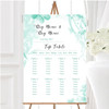 Green Watercolour Floral Personalised Wedding Seating Table Plan