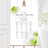 Subtle White Lily Flower Personalised Wedding Seating Table Plan