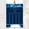 Blue Crystal Chandelier Personalised Wedding Seating Table Plan