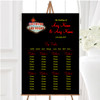 Las Vegas Sign Fabulous Personalised Wedding Seating Table Plan