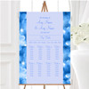 Twinkling Blue Lights Personalised Wedding Seating Table Plan