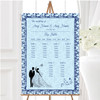 Blue Classic Vintage Personalised Wedding Seating Table Plan