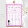 Pink Classic Vintage Personalised Wedding Seating Table Plan