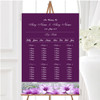 Purple Heart Flowers Personalised Wedding Seating Table Plan