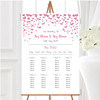 Pink Heart Confetti Personalised Wedding Seating Table Plan