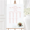 Peach Coral Rose Personalised Wedding Seating Table Plan