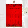 Red Flare Personalised Wedding Seating Table Plan