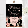 Vintage Black, Coral Pink Stunning Personalised Any Wording Welcome Wedding Sign