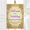 Typography Vintage Purple Postcard Personalised Any Wording Welcome Wedding Sign