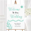 Watercolour Subtle Teal Mint Green Personalised Any Wording Welcome Wedding Sign