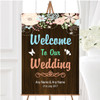 Shabby Chic Pastel And Wood Personalised Any Wording Welcome To Our Wedding Sign